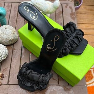 Sam Edelman Black Ruffled Heels